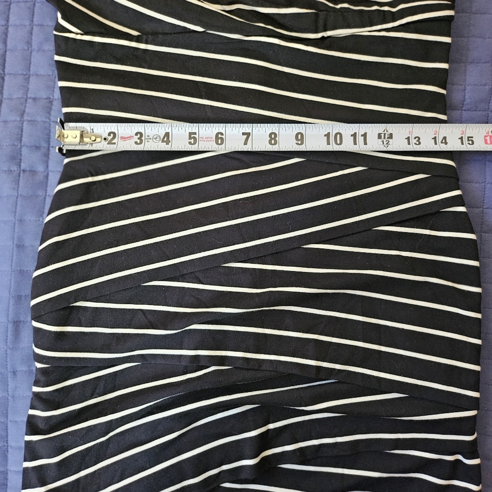 NWT White House Black Market Striped Ruched Slimming Sheath Dress Size 10 - Picture 9 of 11
